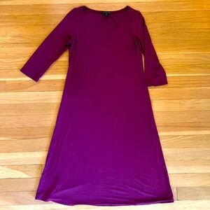 Eileen Fisher Womens Dress Size XXS Purple Soft Jersey Knit Scoop Neck
